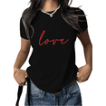 thumbnail image 1 of Valentine's Day Print Tshirt Black Graphic Tees Shirts S - 5XL Romantic Love Design Minimalist Tops, 1 of 5