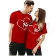 thumbnail image 1 of Valentine's Day Printed Round Neck Short Sleeved Casual T Shirt Top For Both Male And Female Couples Women Causal Shirts Space Shirt Clothes Hide Tummy Oversized Tee for Women Teen T Shirt Womens T, 1 of 4