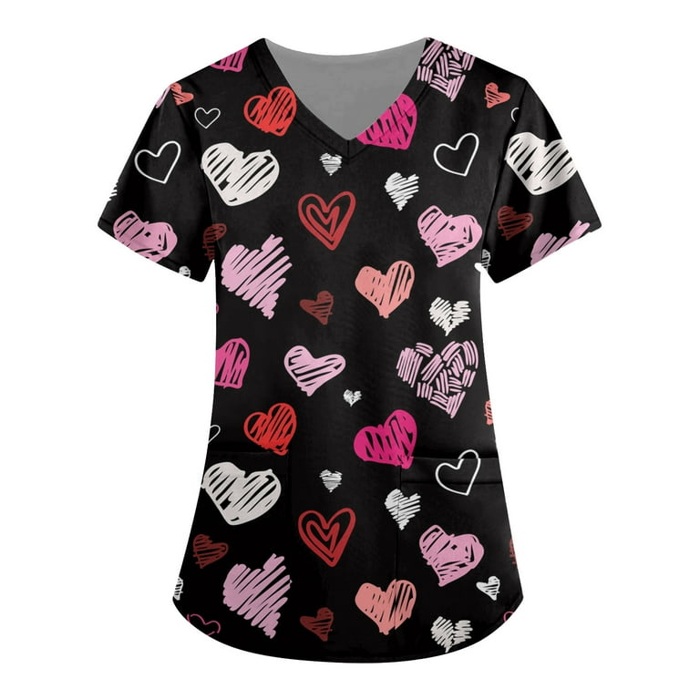Valentine store scrub tops