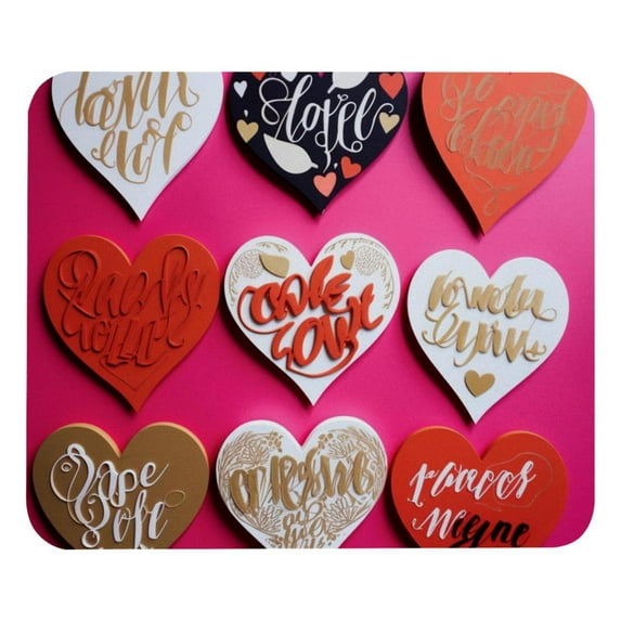 Valentine's Day Printed Square Gaming Mouse Pad, 8.3x9.8 Inch Non-Slip Rubber Bottom Mousepad for Office and Gaming