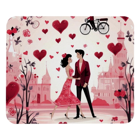 Valentine's Day Printed Square Mouse Pad, 8.3x9.8 Inch, Non-Slip Rubber Bottom Mouse Mat for Office and Gaming