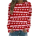 thumbnail image 1 of Valentine's Day Printed Tops for Women Fashion Cute 3/4 Sleeve Basic Tee Plus Size V Neck Pullover Shirts(Hot Pink,L), 1 of 4