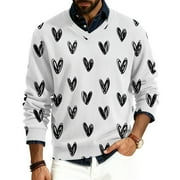 LHVUOA Christmas Sweaters for Men Funny Xmas Graphic Knit Lightweight Crewneck Sweater Christmas Thermal Pullover Sweaters