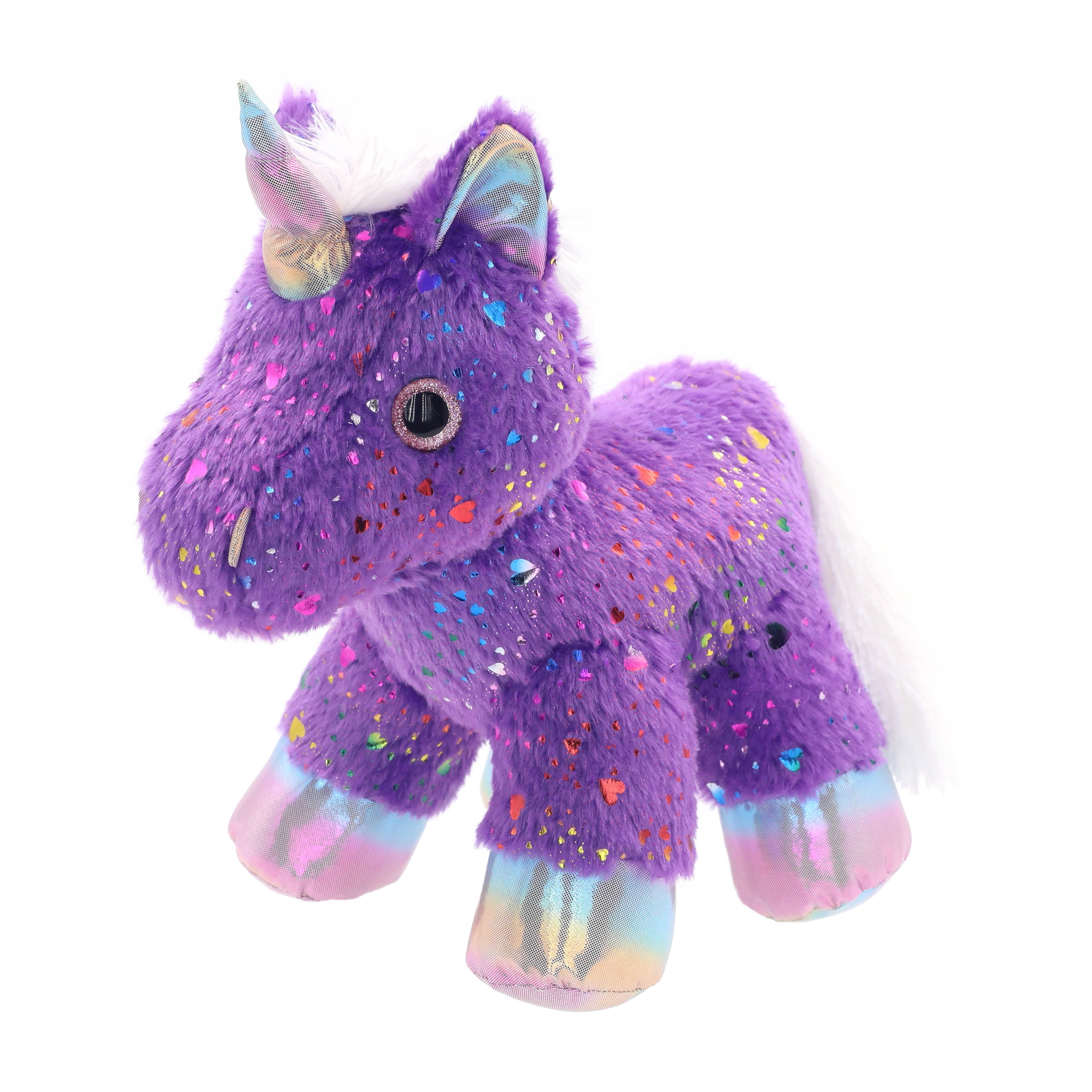 Valentine's Day Purple Unicorn Plush Toy, 14", by Way To Celebrate