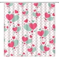 thumbnail image 1 of Valentine''s Day RV Shower Curtain Pink Teal Heart Dot Sweet Love Romantic Women Girl Modern Small Stall Bathroom Decor Curtain with Hooks,36" Wx70 H, 1 of 6
