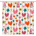 thumbnail image 1 of Valentine''s Day RV Shower Curtain Small Stall,Colorful Heart Flower Boho Cute Gnome Eff Love Couple Sweet Romantic Bathroom Decor Curtain with Hooks,, 1 of 6