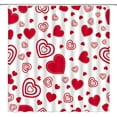 thumbnail image 1 of Valentine''s Day RV Shower Curtain Small Stall,Red Heart Love Couple Sweet Romantic Bathroom Decor Curtain with Hooks,, 1 of 6