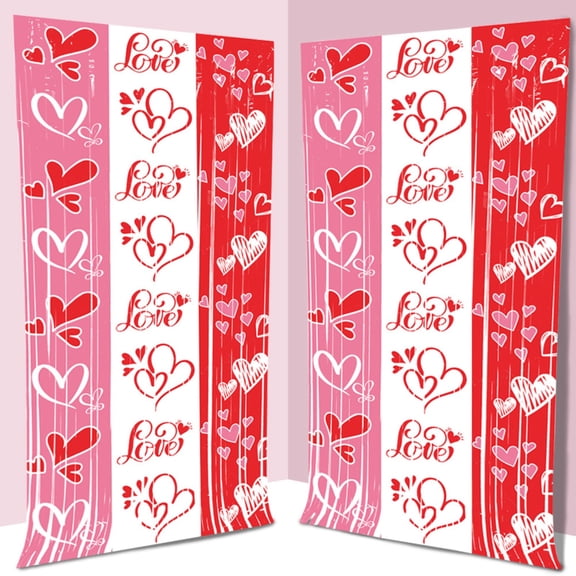 Valentine's Day Rain Curtain Heart Shaped Aluminum Foil Curtain Couple's Wedding Room Decor Fringe Curtain