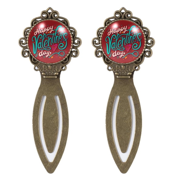 Valentine's Day Reading Accessories: Vintage Copper - Set of 2 Stainless Steel Book Markers for Book Lovers and Readers
