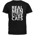 thumbnail image 1 of Valentine's Day - Real Men Love Cats Black Adult  T-Shirt - Medium, 1 of 1