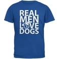 thumbnail image 1 of Valentine's Day - Real Men Love Dogs Blue Adult T-Shirt - Medium, 1 of 1