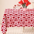 thumbnail image 1 of Valentine''s Day Rectangle Tablecloth Red Pink Hearts Plaids Fabric Table Cloth Washable Love Heart Table Cover for Wedding Anniversary, 60 x 84 Inch, 1 of 7