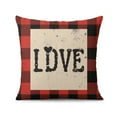thumbnail image 1 of Valentine's Day Red Buffalo Plaid Check Black Striped Anniversary Wedding Throw Pillow Covers 16"x16", 1 Pcs, Linen Study Sofa Cushion Cover Indoor Living Room Home Decor, 1 of 6