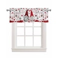 thumbnail image 1 of Valentine's Day Red Gnomes Linen Curtain Valance for Bedroom/Bathroom/Kitchen/Office/Living/Dining Room Window,Love Heart Vintage Wooden Rod Pocket Topper Decorative Cafe Drapes Panel 54"x18", 1 of 6