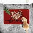 thumbnail image 1 of Valentine's Day Red Heart Bow Doormat Scalloped Edge Heart Welcome Door Mat 23 x 16 Inch Cute Flowers Artificial Coir Non Entrance Rugs for Indoor Outdoor Kitchen Decor, 1 of 5