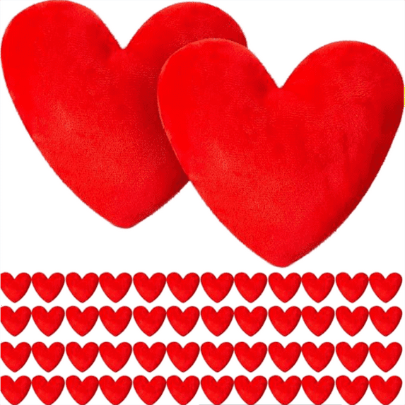 Valentine's Day Red Heart Plush Toy, 24Pc Set, 10Cm Mini Heart Plushies, Stuffed Love Heart Decorations For Teens, Party Favors & Gift