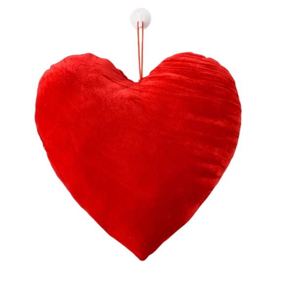 Valentine's Day : Red Heart Shaped Pendant Creating An Atmosphere Scene For Festival Display In Window Hanging .,A