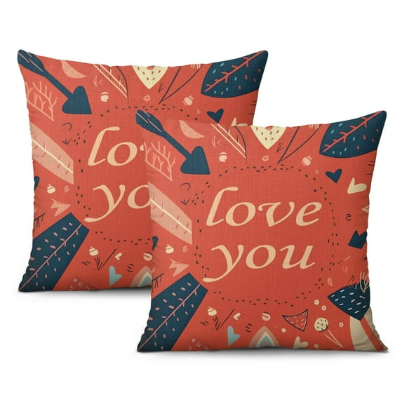 Valentine's Day Red Love Heart Decorative Black White Buffalo Plaid Check Stripes Throw Pillow Covers 18 X 18 Inch, Set Of 2, Linen Study Sofa Cushion Cover Indoor Living Room Home Decor
