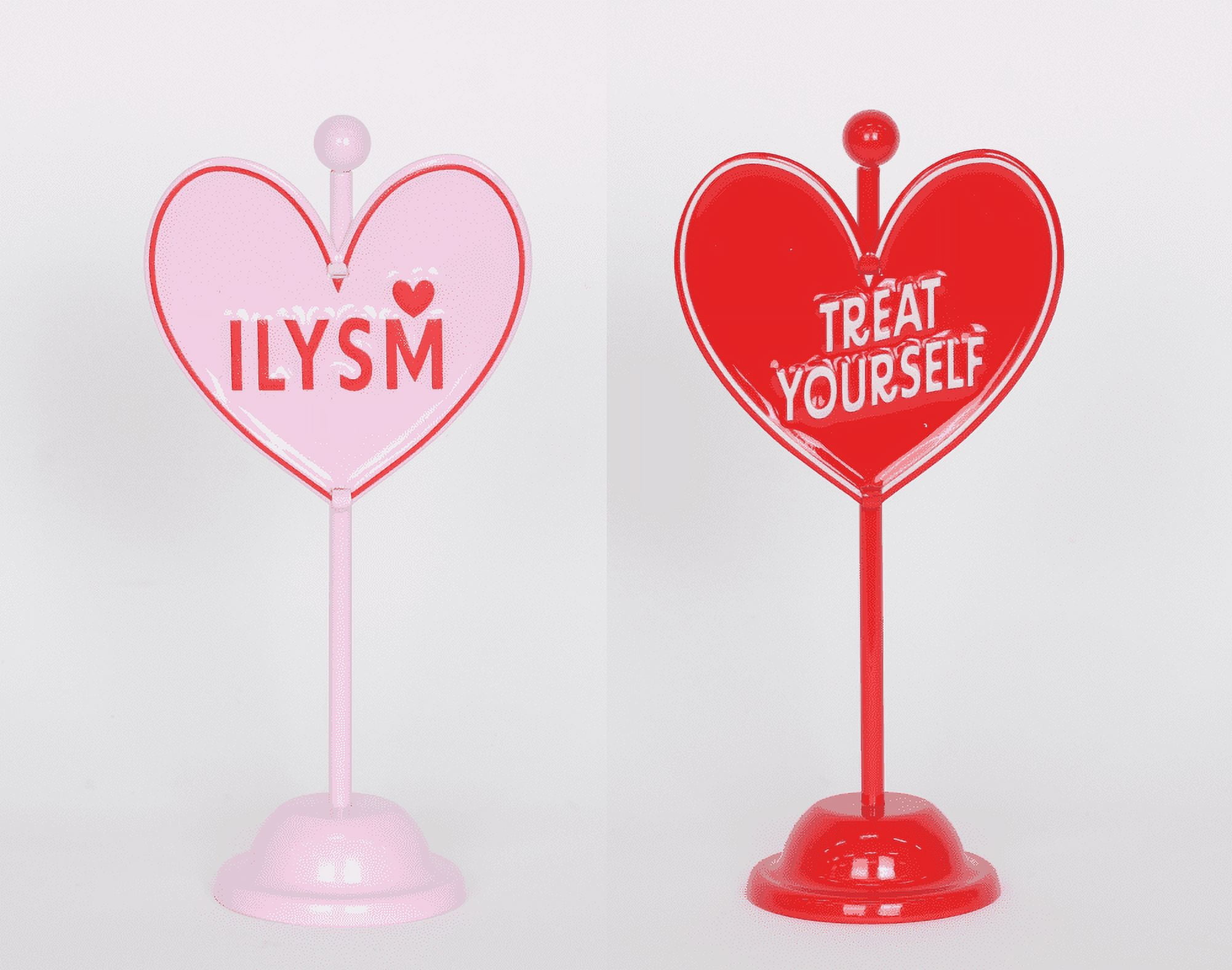 Valentine's Day Red, Pink and White Heart Tabletop Decorations, 6.75 in, by Way To Celebrate