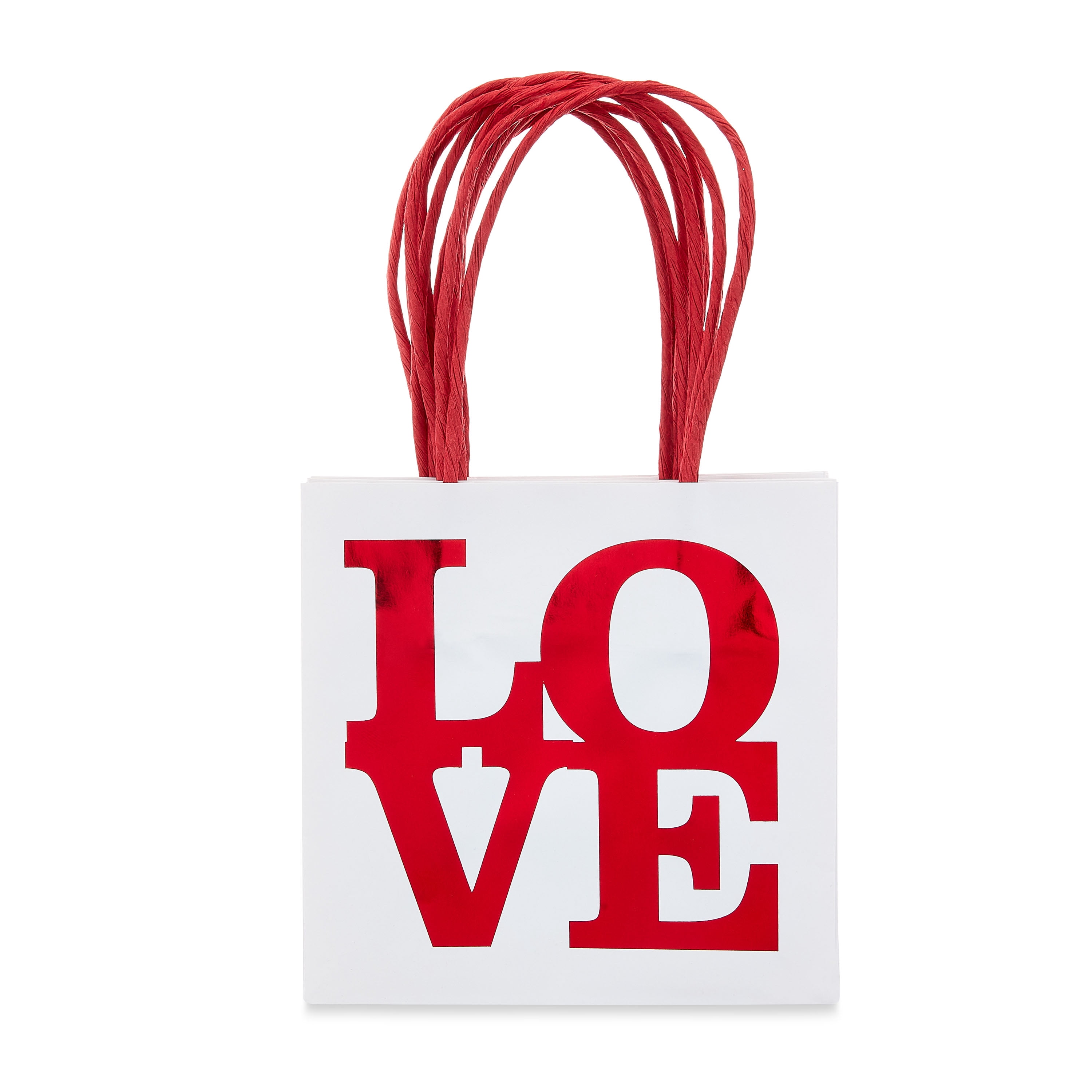 Valentine's Day Red & White Love Foil Gift Bags, 6 Count, by Way To