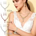 thumbnail image 1 of Valentine's Day Rhinestone Teardrop Jewelry Set - Romantic Festive Ambiance, Sparkling Rhinestone Necklace & Earrings, Perfect Valentine's Gift for Lovers, Elegant Party & Daily Wear, Silver, 1 of 5