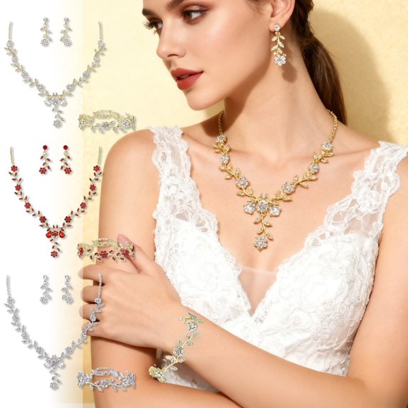 Valentine's Day Rhinestone Teardrop Jewelry Set - Romantic Festive Ambiance, Sparkling Rhinestone Necklace & Earrings, Perfect Valentine's Gift for Lovers, Elegant Party & Daily Wear, Silver