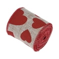 thumbnail image 1 of Valentine's Day Ribbon - 2.5 Inch x 40 Inch Glitter Red Heart White Ribbon with Wired Edge for Gift Wrapping, Wedding Decor, Party Supplies, DIY Crafts, 1 of 4