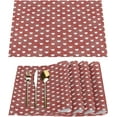 thumbnail image 1 of Valentine''s Day Romantic Heart Placemats Set of 6 Fabric Placemats Square Placemat for Kitchen Table Heat Resistant, Easy to Clean Table Placemats 12x18 Inch, 1 of 5