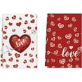 thumbnail image 1 of Valentine’s Day Romantic Red Love Hearts Kitchen Towels Dish Towels 18x26 Inch Home Decorations Hand Towels Set of 2 Drying Dishcloth, 1 of 5