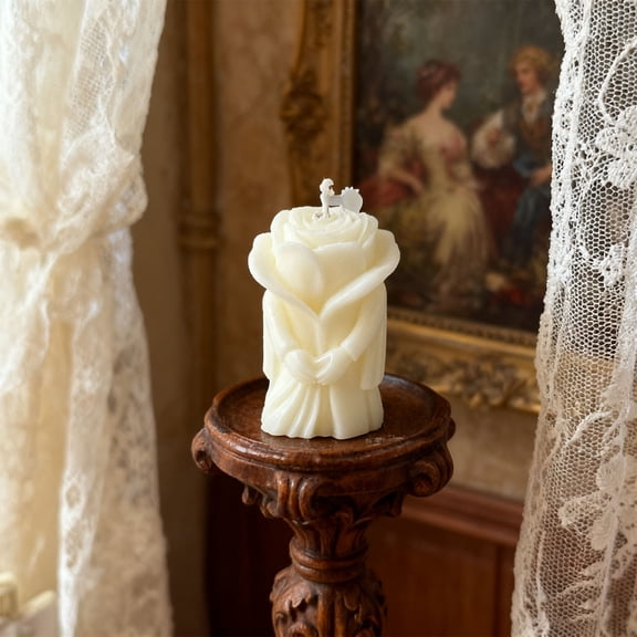 Valentine's Day Ros Candles, Romantic Decorations Special Night Set for Night, Valentine's Day, Wedding Anniversary or Table Decorations, Warm White (White)