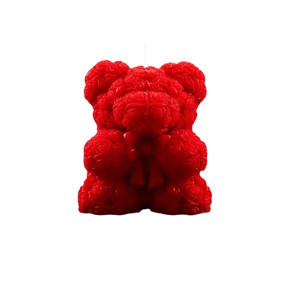 Valentine's Day Rose Bear Aromatherapy Candle, Home Decorative Wax Candle, Perfect Romantic Gift and Home Decor for Warm Ambiance and Festive Celebrations