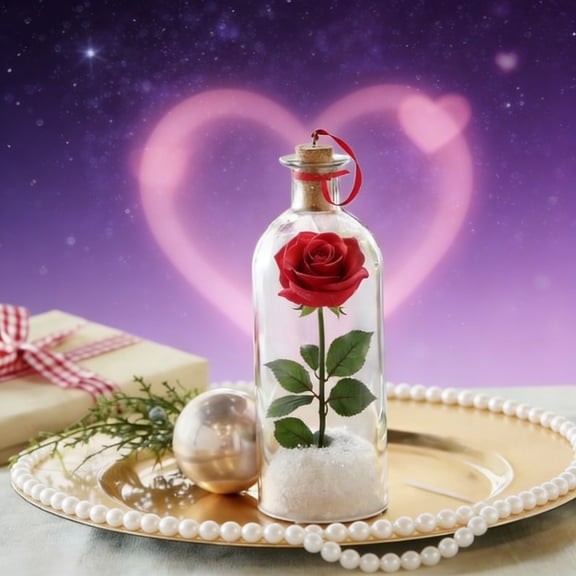 Valentine's Day Rose Vase with Recording Gift, Personalized Romantic Keepsake, Floral Arrangement with Audio Message