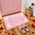 thumbnail image 1 of Valentine’s Day Rug | Pink Bow Plush Carpet, Non-Slip Bedroom Accent, Soft Polyester, 40x60cm Door Mat, Romantic Home Decor Gift, Cozy Pastel Design, 1 of 7