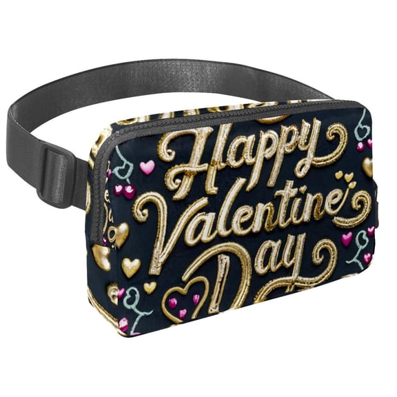 Valentine's Day Running Belt Waist Bag Fanny Packs, Lightweight Adjustable with Extension Strap, Unisex