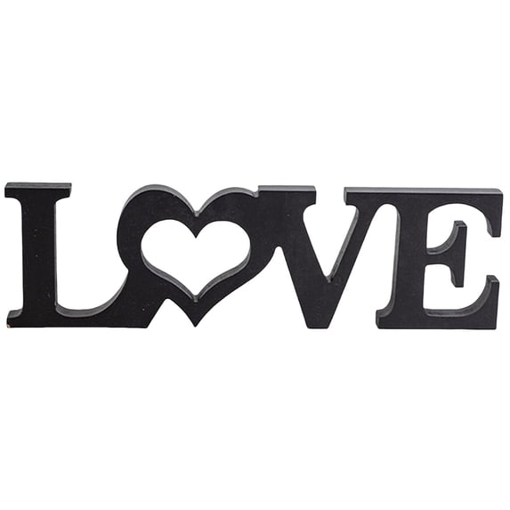Valentine's Day Rustic Wood Love Sign for Home Decor, Decorative Wooden Cutout Word Decor Freestanding Love Tabletop Decor,Love Block Letters Sign Family Mantel Fireplace Decor
