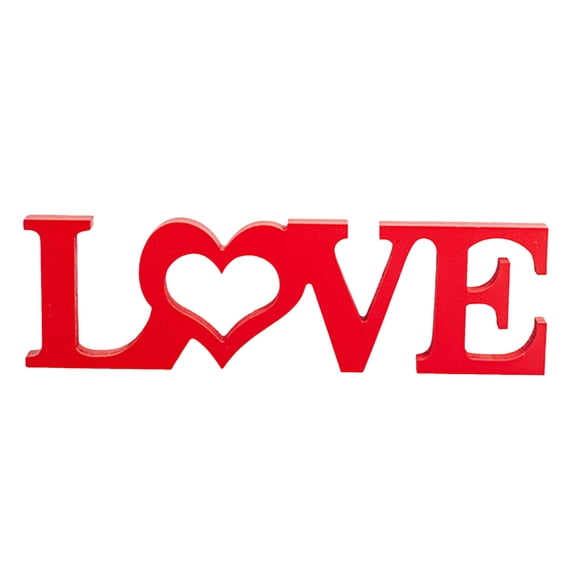 Valentine's Day Rustic Wood Love Sign for Home Decor, Decorative Wooden Cutout Word Decor Freestanding Love Tabletop Decor,Love Block Letters Sign Family Mantel Fireplace Decor