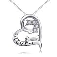 thumbnail image 1 of Valentine's Day S925 Sterling Silver Animal Paw and Bone Love Heart Pendant Necklace Box Chain 18  Anniversary, Birthday, Christmas, Engagement, Graduation, Mother's Day, Valentine's Day Gift, 1 of 4