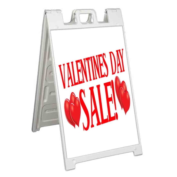 Valentine's Day Sale (24" X 36") Standard A-Frame Signicade, Includes Decal Applied To Stand
