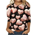 thumbnail image 1 of TAGOLD Summer Tops for Womens, Women's Fashion Three Quarter Sleeve Retro Round Neck Easter Printed Loose Tops Blouse, 1 of 4