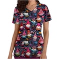 thumbnail image 1 of Valentine's Day Savings Clearance 2024! TAGOLD Women Scrub Tops, Print Scrub Tops, Women Valentine Day Short Sleeve V-neck Tops Printed Pockets Blouse Nursing, 1 of 5