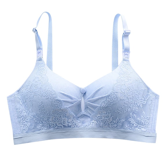 Valentine's Day Savings Clearance 2024! TAGOLD Womens Plus Size Bra,Womens Breastfeeding Bra Gathering For Stylish Pregnant Womens Underwear During Pregnancy Front Button Feeding Thin Style