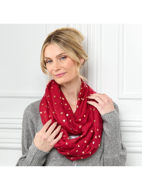 Valentine's Day Scarf Infinity Red 26"W x 35"L