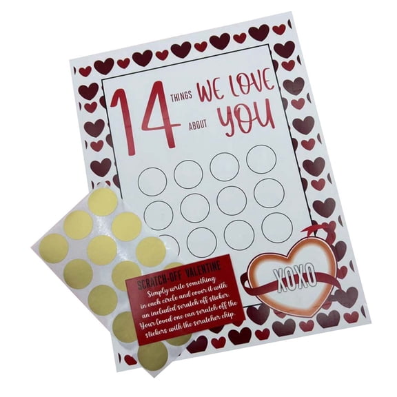 Valentine's Day Scratch Off Cards 14 Things I Love About You Advent Calendar for Him Her Husband Wife Girlfriend Boyfriend DIY Custom Cards Mystery Gifts for Loved Ones Romantic Gifts