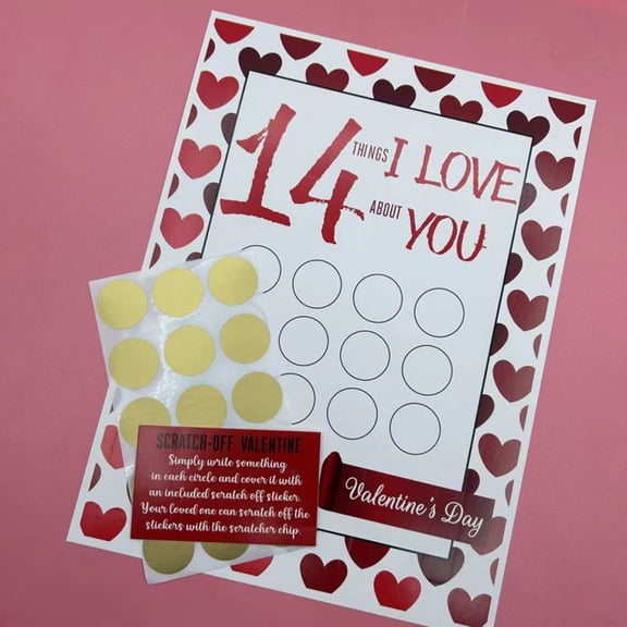 Valentine's Day Scratch Off Mystery Gift Card, 14 Choices of Romantic Dates for Couples, DIY Custom Love Coupon Book, Anniversary Gift for Him Her, Boyfriend Girlfriend