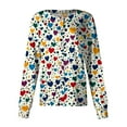 thumbnail image 1 of Valentine's Day Scrub Jackets for Women Long Sleeve Button Down Nursing Uniform Cute Print Medical Workwear Jacket with Pockets 2026 Yellow XL, 1 of 4