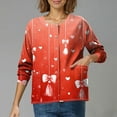 thumbnail image 1 of Valentine's Day Scrub Shirts for Women Long Sleeve Snap Front Valentine Love Heart Printed Jacket Scrubs Jacket Workwear Uniforms with Pockets, 1 of 5