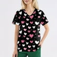 thumbnail image 1 of Valentine's Day Scrub Tops for Women Funny Love Heart Printed V-Neck Medical Shirt Tops Valentine's Day Nursing Uniform Shirts Tops with Pockets, 1 of 4