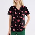 thumbnail image 1 of Valentine's Day Scrub Tops for Women Funny Love Heart Printed V-Neck Medical Shirt Tops Valentine's Day Nursing Uniform Shirts Tops with Pockets, 1 of 4
