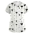 thumbnail image 1 of Valentine's Day Scrubs Tops for Women V Neck Cute Heart Printed Scrub Tops Valentine's Day Scrubs Tops Working Nurse Uniforms with Pockets, 1 of 6