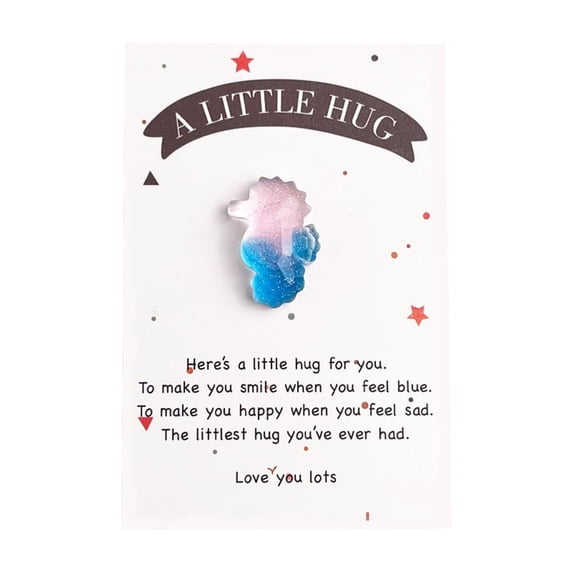 Valentine's Day Sea-Style Gradient Pocket Blessing Card, Cute Sparkling Crab/Fish Plastic Greeting Card for Romantic Notes & Valentine's Gifts Card